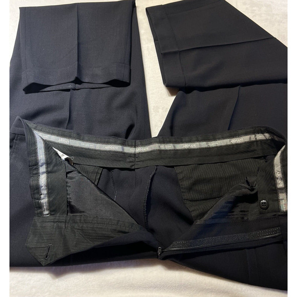 Armani Collezioni 44L 36x30 Navy Blue Designer 2 Piece Suit Jacket Pants Set - Picture 13 of 16